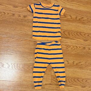 GAP Kids Orange and Blue Striped Pajama Set